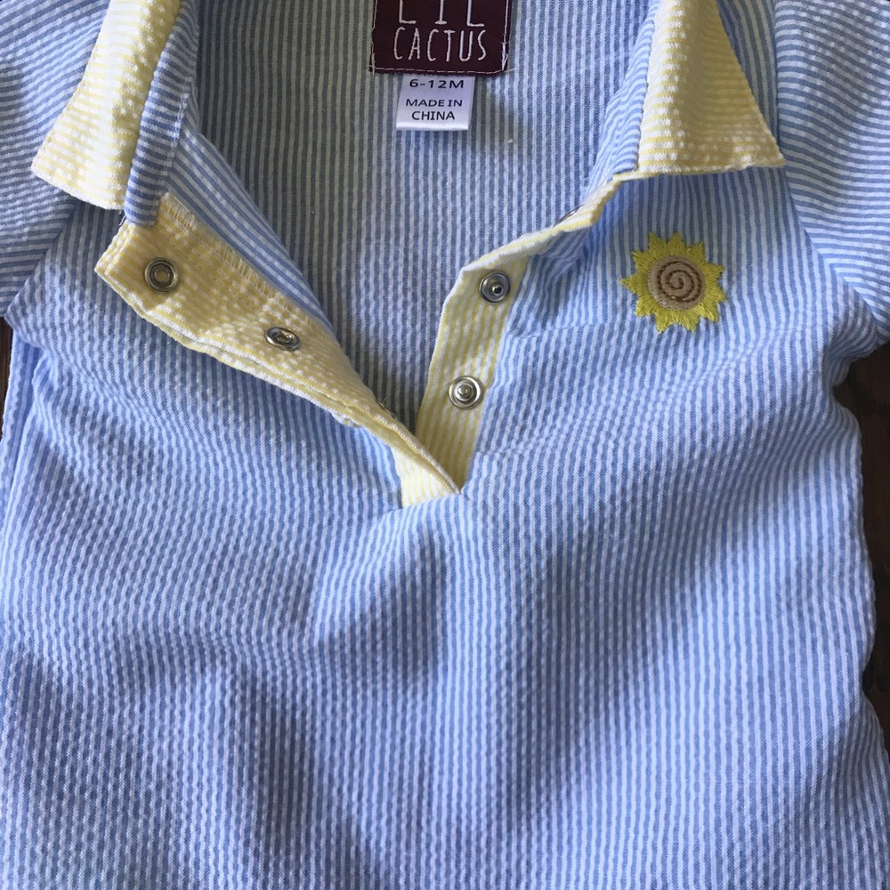 Brand new lil cactus boy seersucker outfit!!